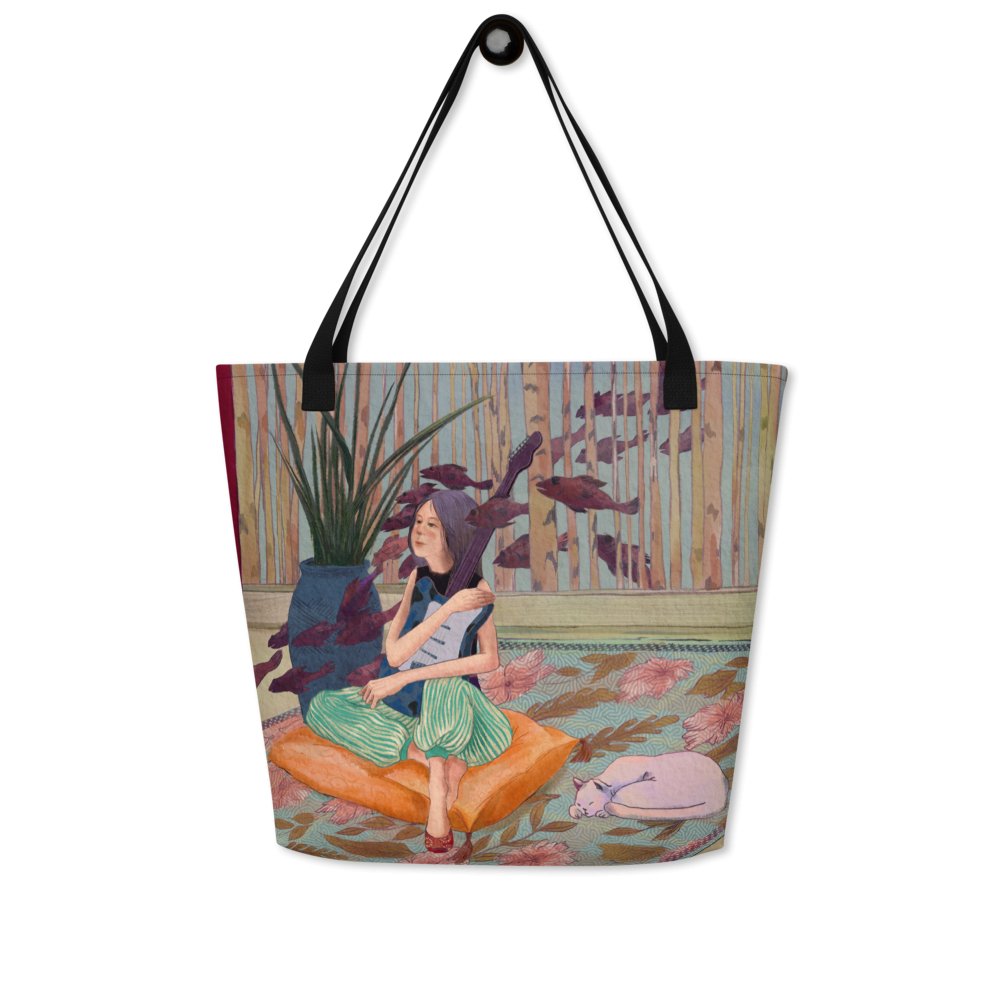 Artistic Tote Bag, 16" x 20", A Young Princess's Dream Song, all over print - PastelWhisper
