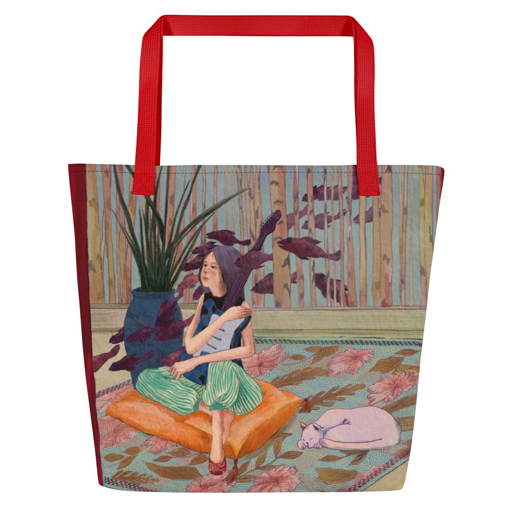 Artistic Tote Bag, 16" x 20", A Young Princess's Dream Song, all over print - PastelWhisper