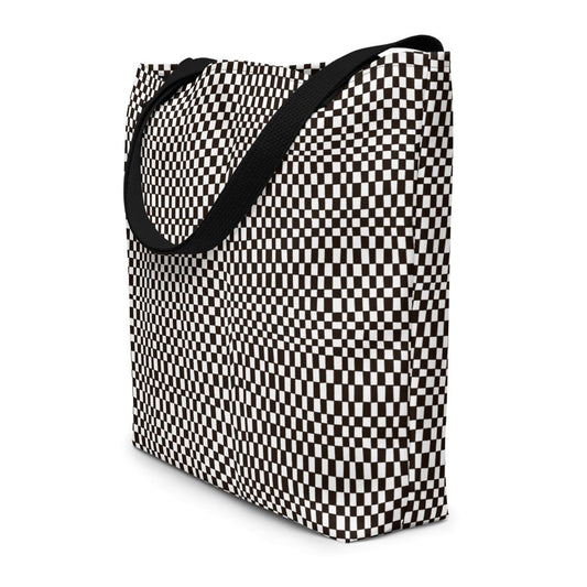 Black Buffalo pattern _ Large Tote Bag, 16"x20" - PastelWhisper