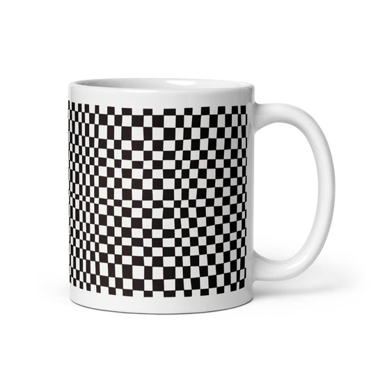 Black Buffalo Pattern _ White glossy mug - PastelWhisper