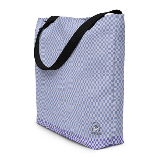 Bluetone Buffalo Pattern _ Large Tote Bag, 16"x20" - PastelWhisper