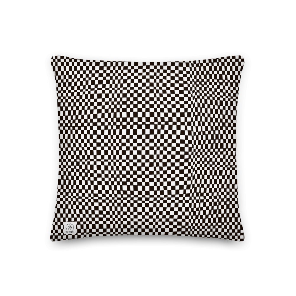 Buffalo Pattern, White Checker, Premium Pillow, 18"x18", 20"x12", 22"x22" - PastelWhisper