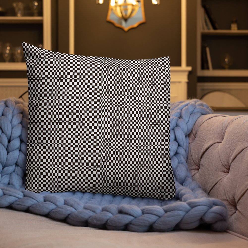 Buffalo Pattern, White Checker, Premium Pillow, 18"x18", 20"x12", 22"x22" - PastelWhisper