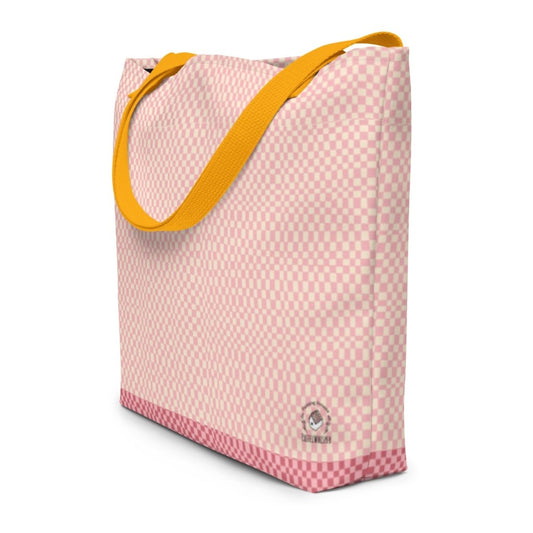 Buffalo Pink Pattern _ Large Tote Bag, 16"x20" - PastelWhisper