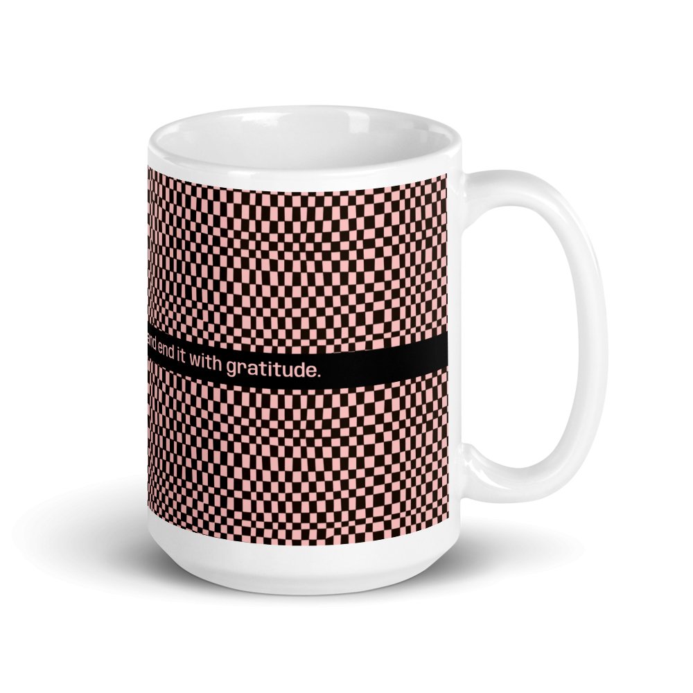 Custom_Black pattern & Black line Ceramic mug, 11oz, 15oz, 20oz, 3 size, 4 color, Personalized - PastelWhisper
