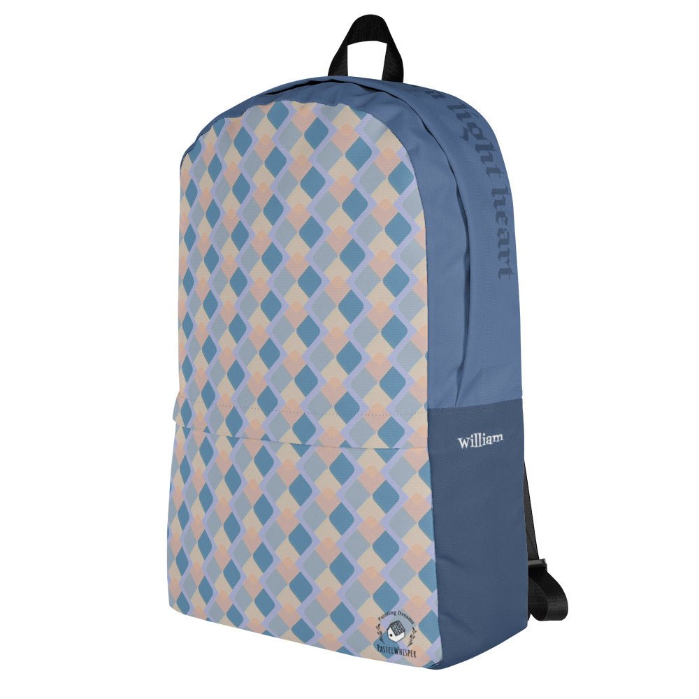 Custom Cooltone Muted Skyblue Color Backpack: Personalized - PastelWhisper