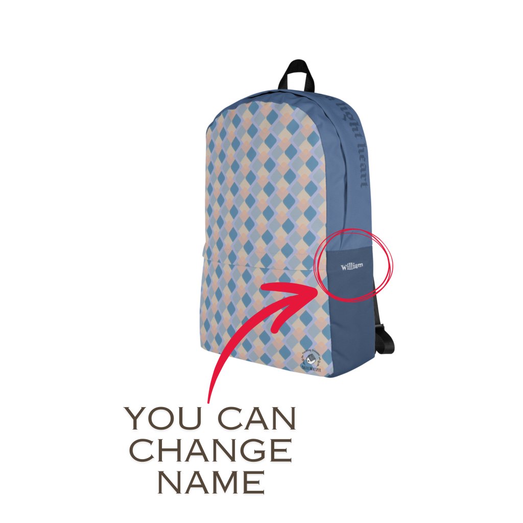 Custom Cooltone Muted Skyblue Color Backpack: Personalized - PastelWhisper