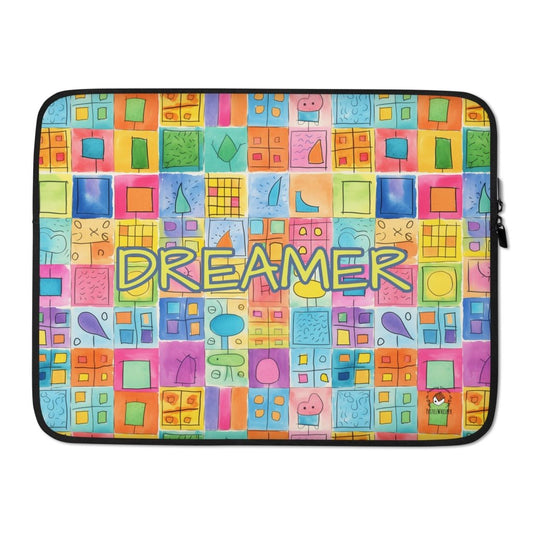 Custom Name, Dream Weaver Laptop Sleeve, Tablet Sleeve 13", 15", Personalized Name - PastelWhisper