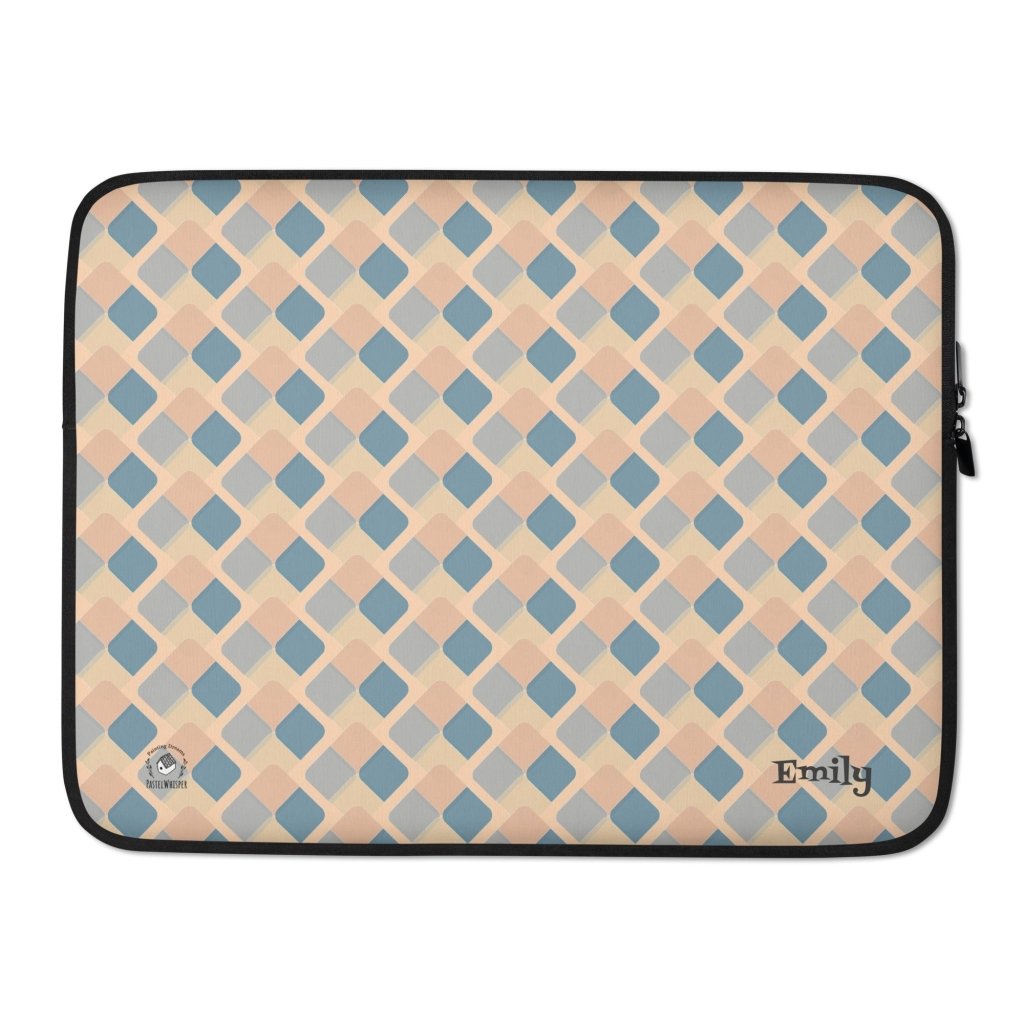 Custom name Sandy Beach Laptop Sleeve, Tablet Sleeve, 13", 15", Personalized name - PastelWhisper