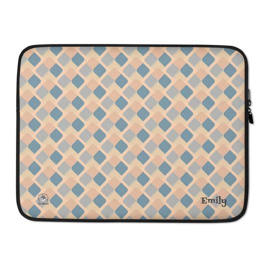 Custom name Sandy Beach Laptop Sleeve, Tablet Sleeve, 13", 15", Personalized name - PastelWhisper