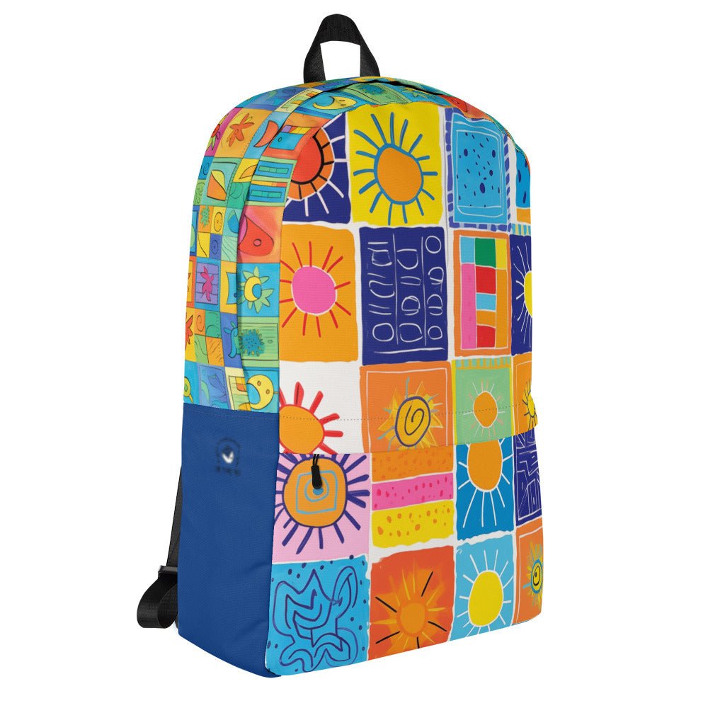 Custom Name, Sunshine Vivid color Backpack, orange, mint, blue, Personalized Name - PastelWhisper