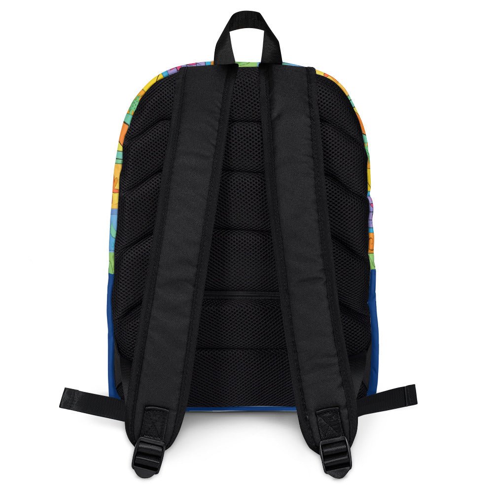 Custom Name Vivid Color Backpack, orange, mint, blue, Personalized Name - PastelWhisper
