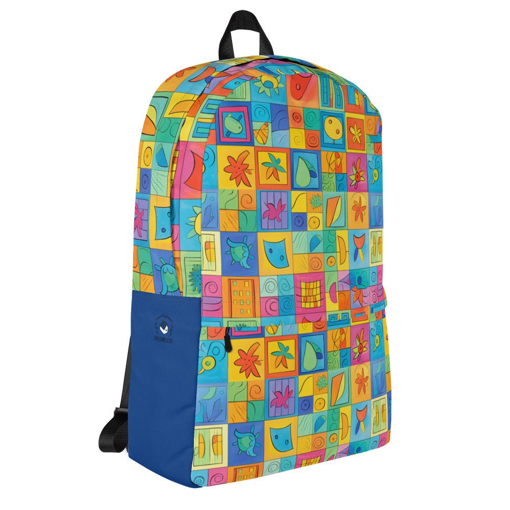 Custom Name Vivid Color Backpack, orange, mint, blue, Personalized Name - PastelWhisper
