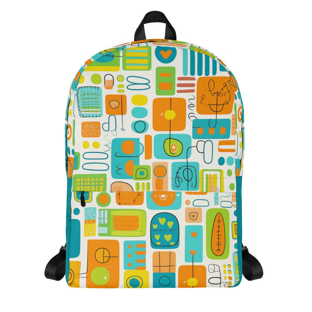 Custom Name, Vivid color Backpack, Orange, Mint, Personalized Name - PastelWhisper