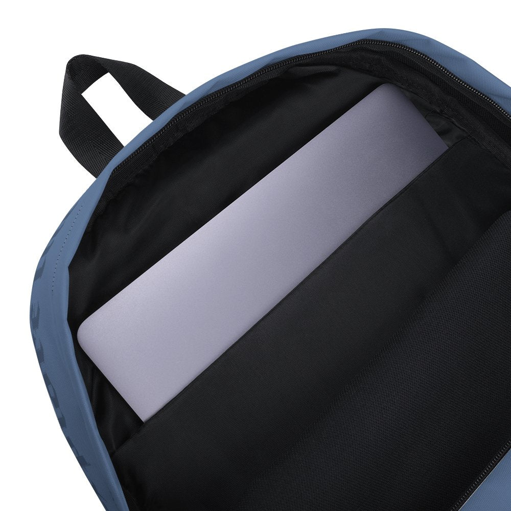 Custom Name Warmtone Muted Blue Backpack; Personalized Name - PastelWhisper