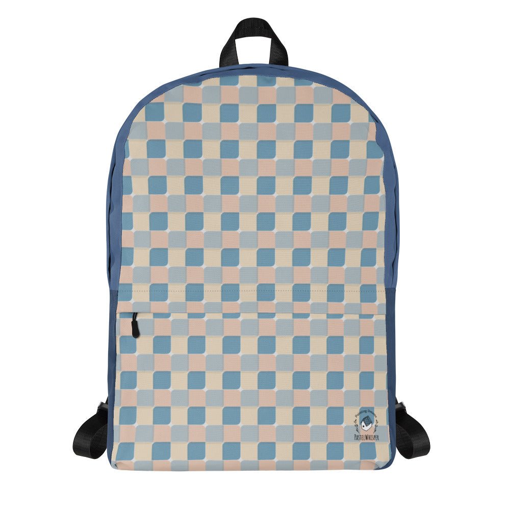 Custom Name Warmtone Muted Blue Backpack; Personalized Name - PastelWhisper