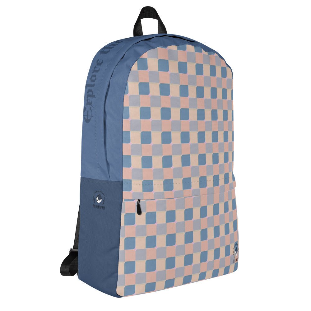 Custom Name Warmtone Muted Skyblue Backpack; Personalized Name - PastelWhisper
