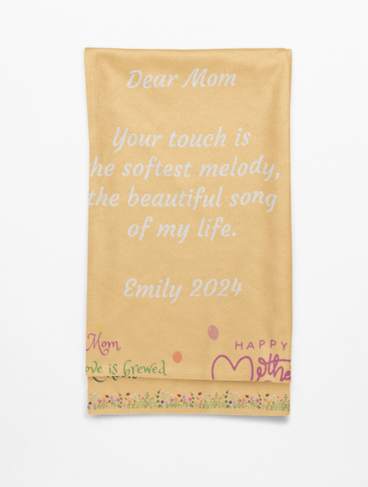 Custom Sentences, Velveteen Plush Blanket, Muted Yellow, Happy Mother's Day Gift - PastelWhisper