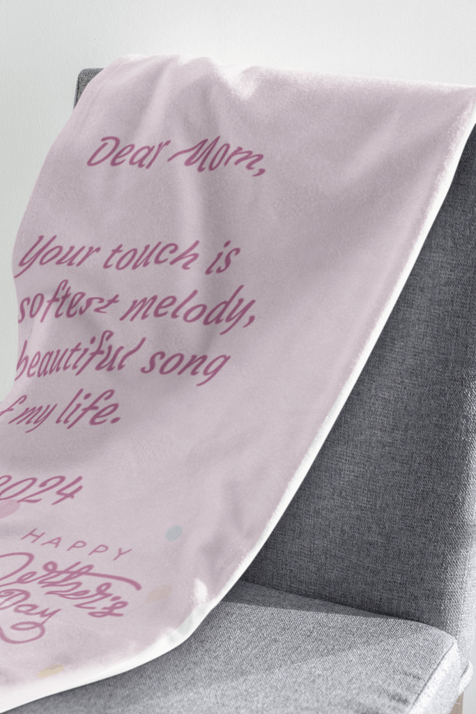 Custom Sentences, Velveteen Plush Blanket, Pink, Happy Mother's Day Gift - PastelWhisper