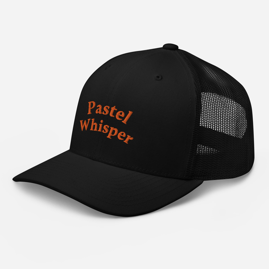 Custom Text, PastelWhisper Embroidery Trucker Cap, 13 color, Mesh Back - PastelWhisper
