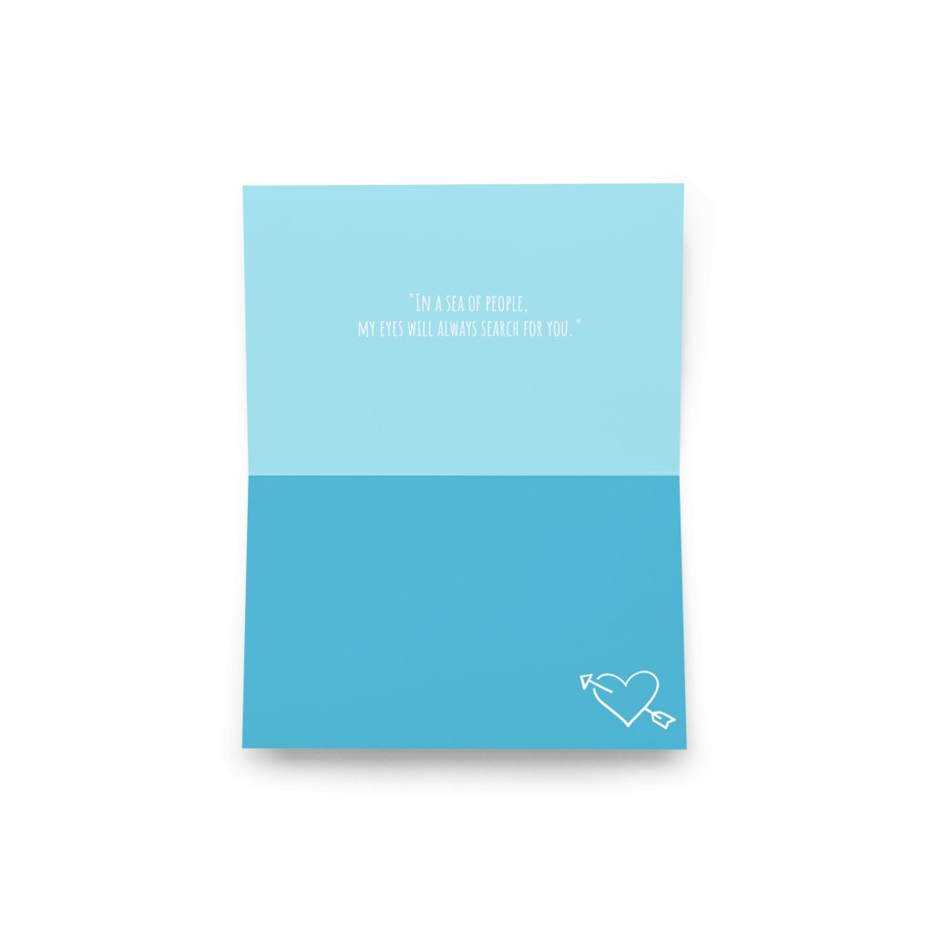 Happy Valentein Day Card, Inside Blue - PastelWhisper