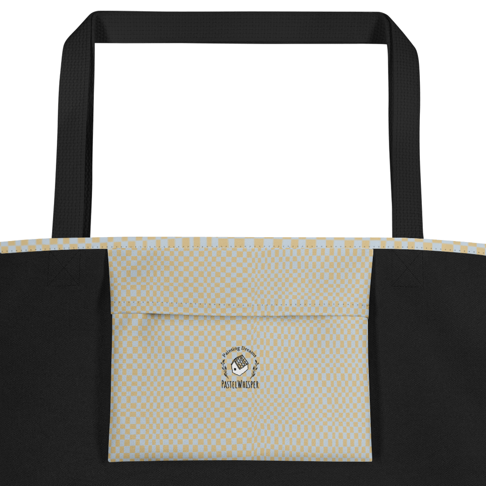 Light Gray Buffalo Pattern_Large Tote Bag, 16"x20" - PastelWhisper