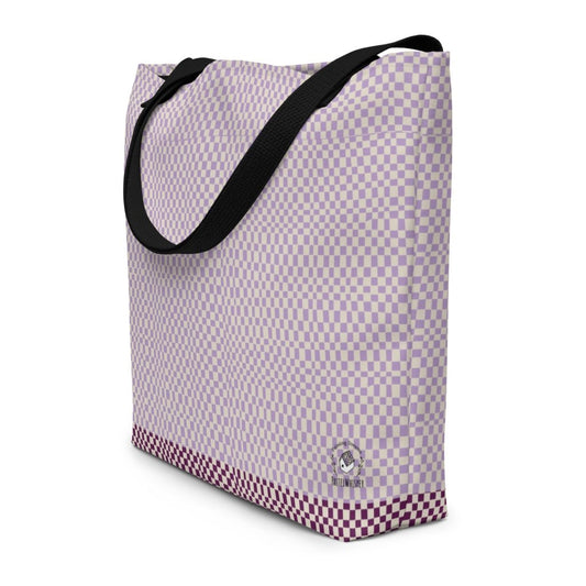 Light Purple Buffalo Pattern _ Large Tote Bag, 16"x20" - PastelWhisper