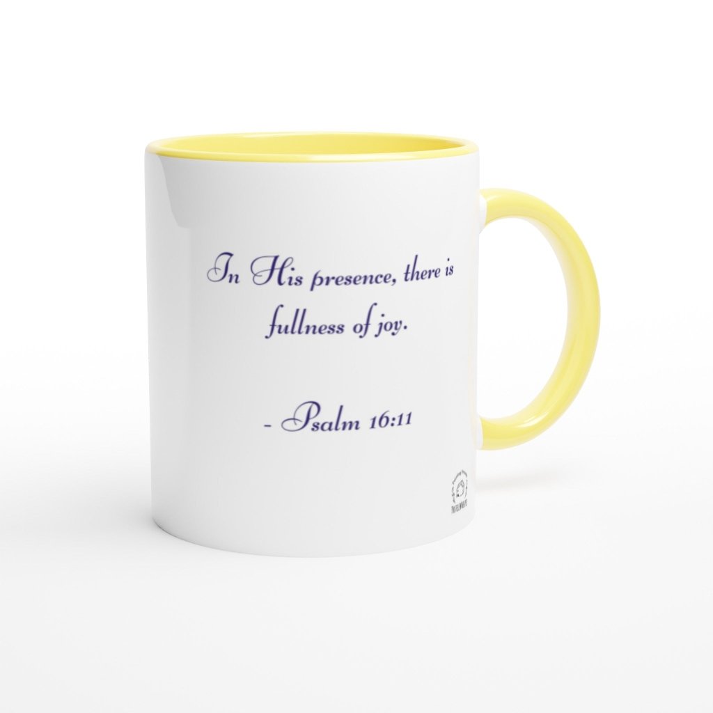 Personalized Christian Ceramic Mug, Psalm 16:11 Bible Quote Cup, God and Person Love Embrace, Heavenly Hug with Lord Mug, 11 oz - PastelWhisper