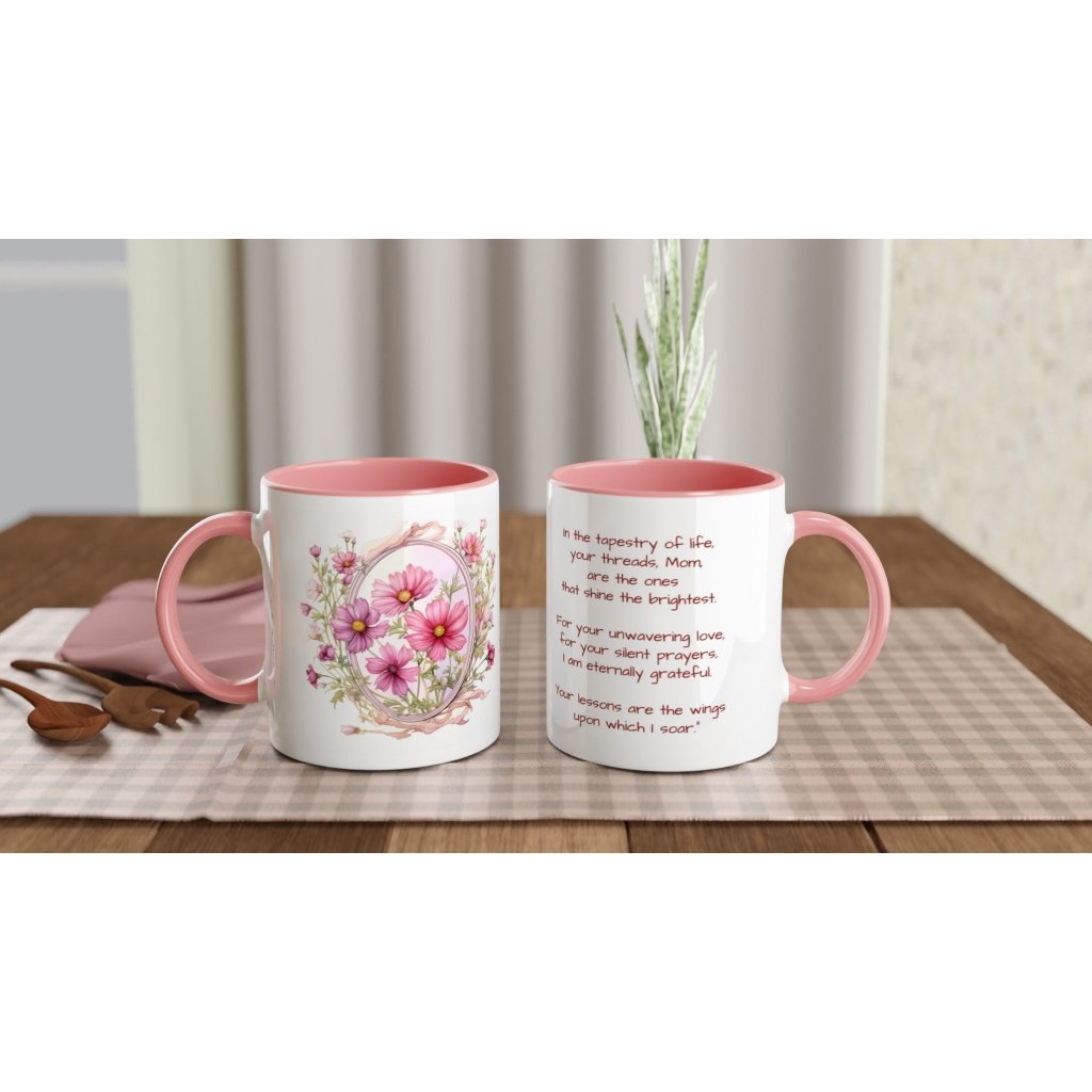 Personalized Happy Mother's Day Cosmos White 11oz Ceramic Mug - PastelWhisper