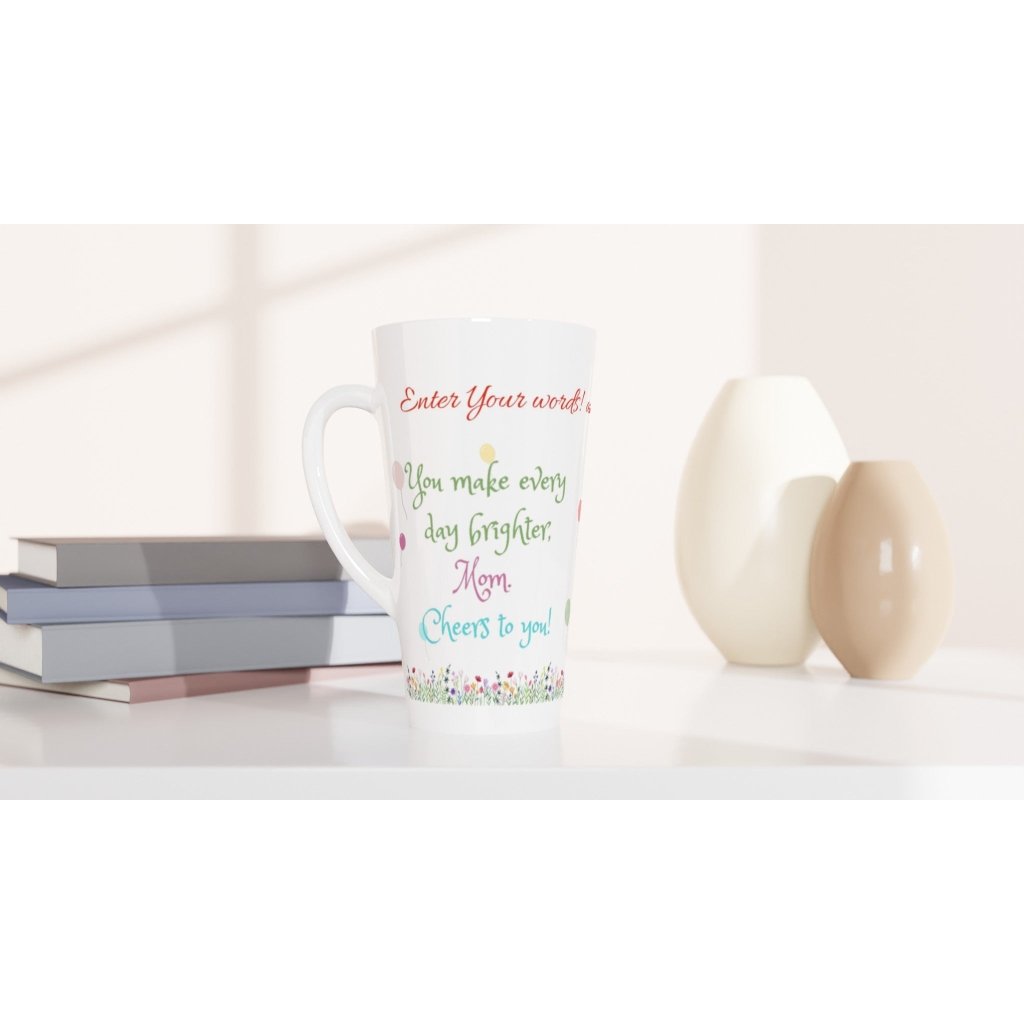Personalized, Happy Mother's Day Gift, White Latte 17oz Ceramic Mug - PastelWhisper